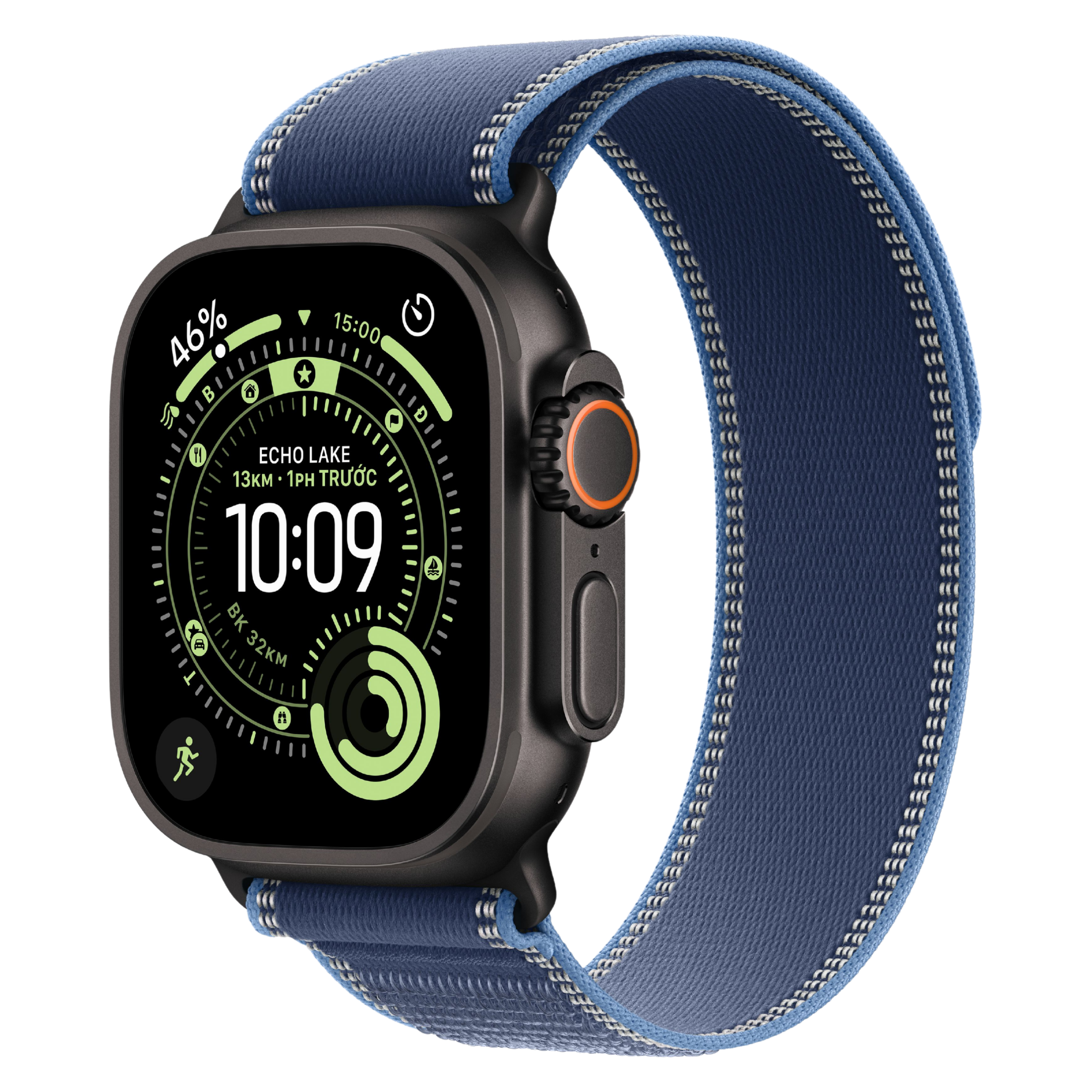 Apple Watch Ultra 3 LTE 49mm Vỏ Titan Đen - Dây quấn Trail - Chính Hãng VN/A Xanh Dương Nhạt