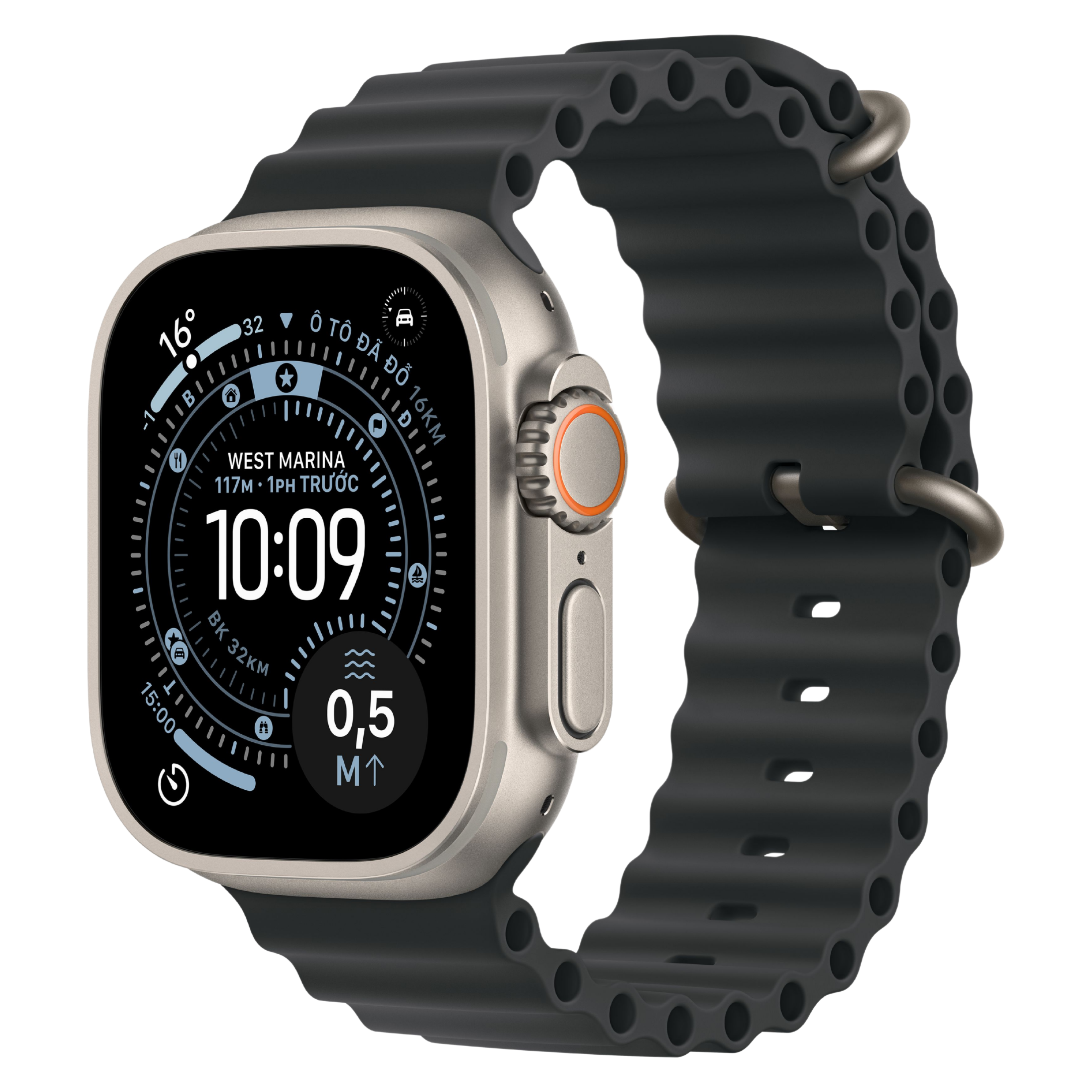 Apple Watch Ultra 3 LTE 49mm Vỏ Titan Tự Nhiên - Dây đeo cao su Ocean - Chính Hãng VN/A image