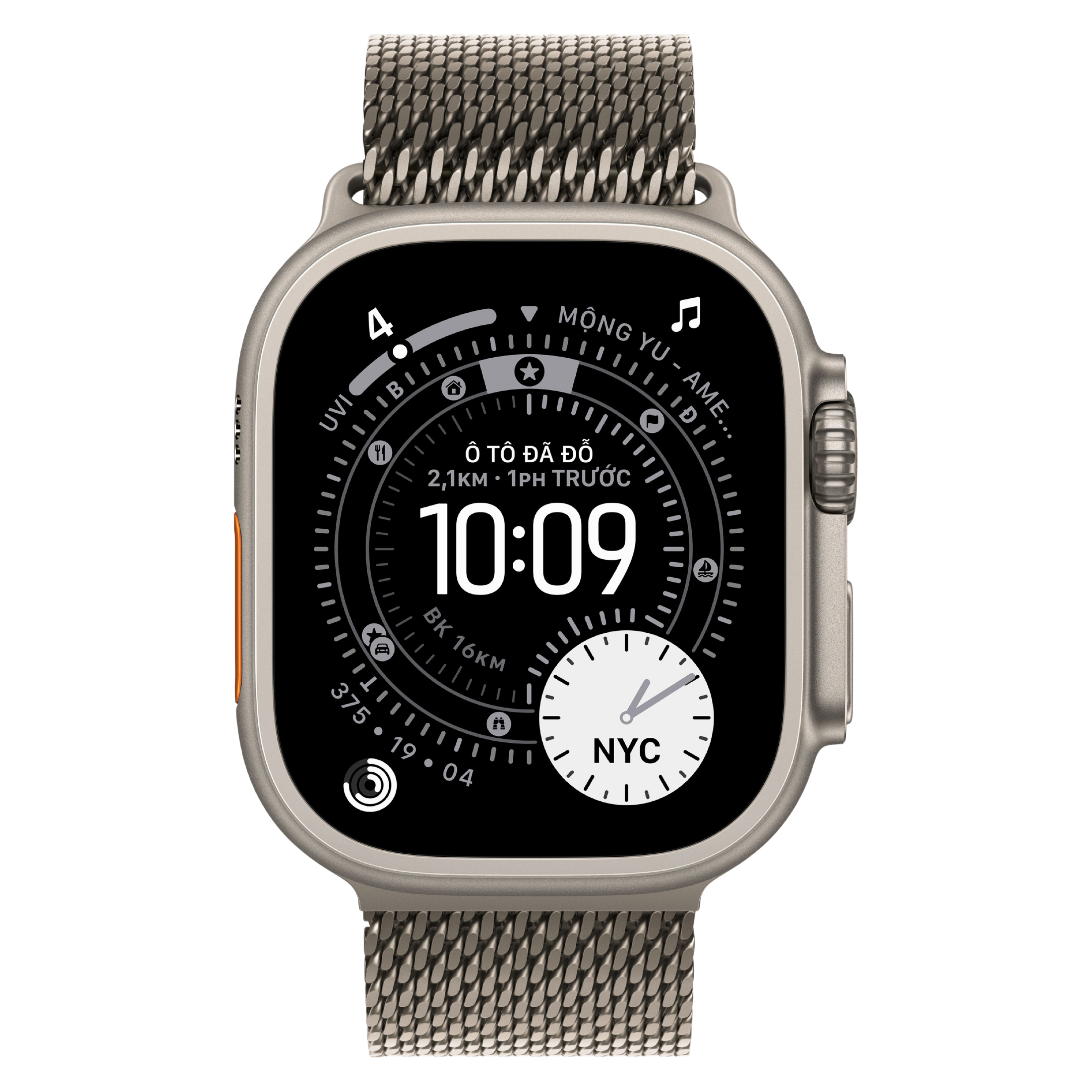 Apple Watch Ultra 3 LTE 49mm Vỏ Titan Tự Nhiên - Dây quấn milan titan - Chính Hãng VN/A