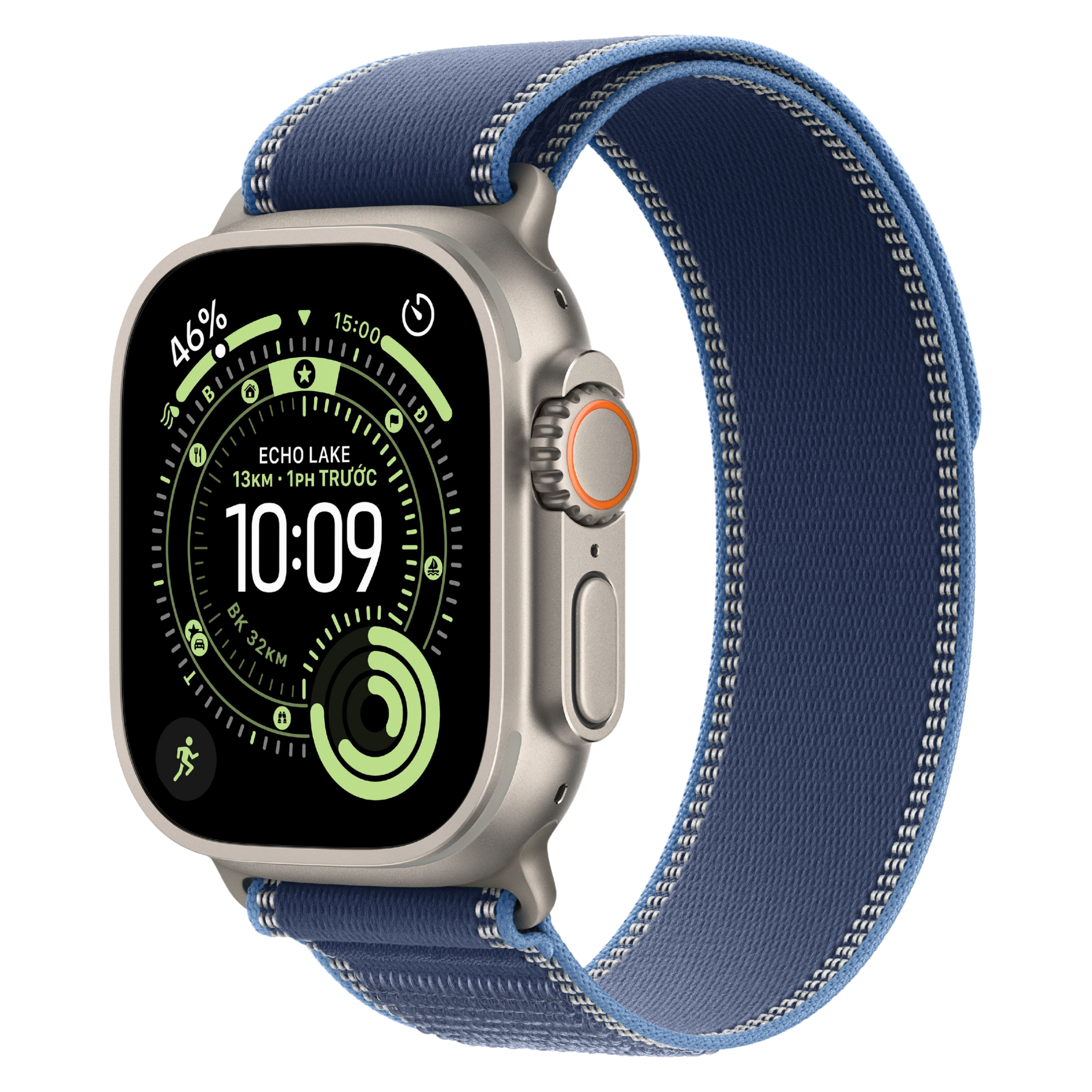 Apple Watch Ultra 3 LTE 49mm Vỏ Titan Tự Nhiên - Dây quấn Trail - Chính Hãng VN/A Xanh Dương Sáng